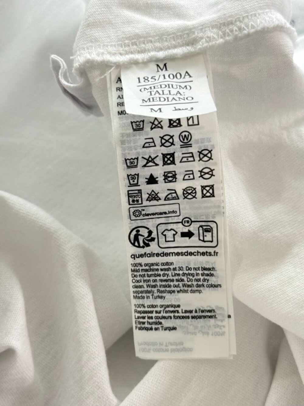 AllSaints Mens Redact T-Shirt White Black Embroidery Oversized Cotton Size M - Picture 7 of 9